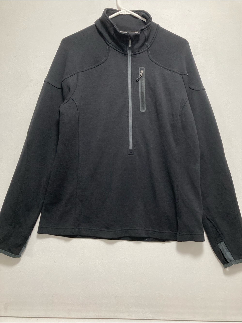 Smartwool Men's SP613 Active Merino Fleece 1/2 Zip Pullover Jacket Black Size L